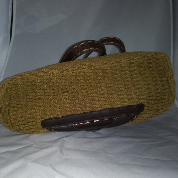 Brighton Straw Leather Trim Shoulder bag Purse - Picture 4 of 8